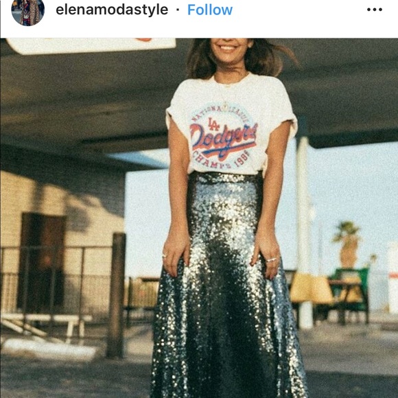 NWT ZARA GRAY SEQUINED MIDI SKIRT - Picture 2 of 8